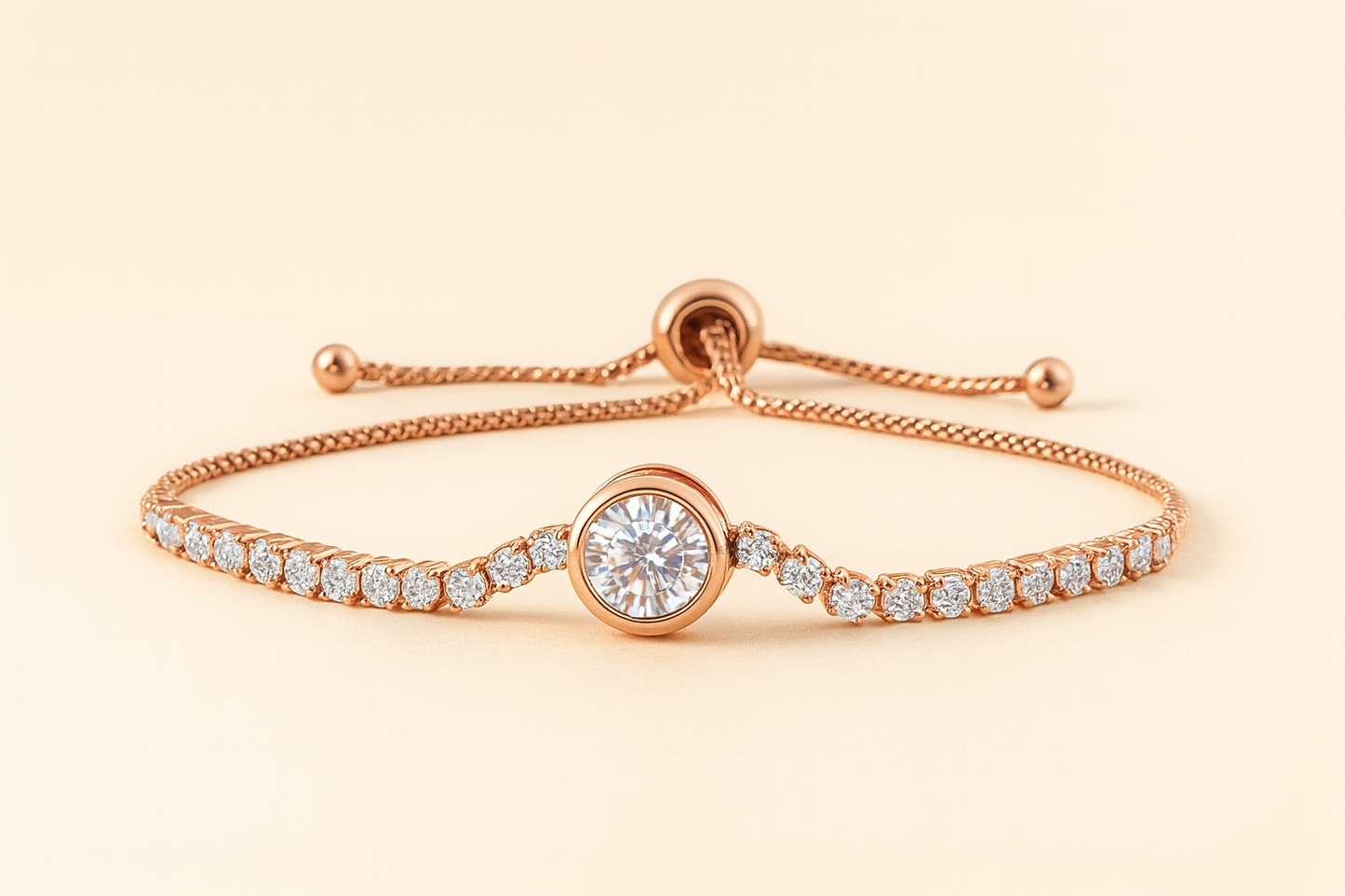 Crystal Tennis Bracelet (Rose Gold / Silver)