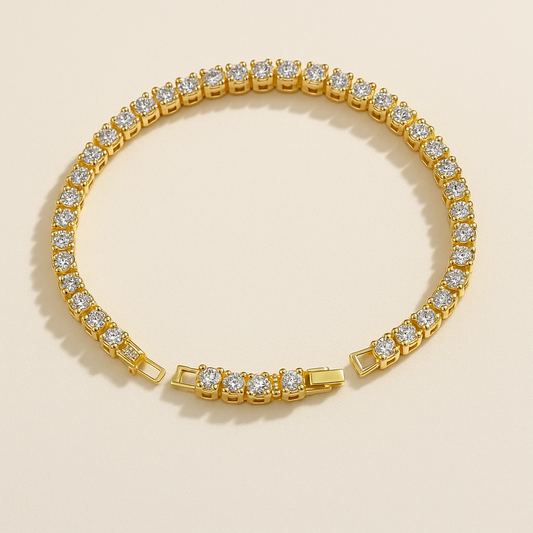 Crystal Gold Tennis Bracelet