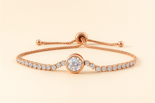 Crystal Tennis Bracelet (Rose Gold / Silver)